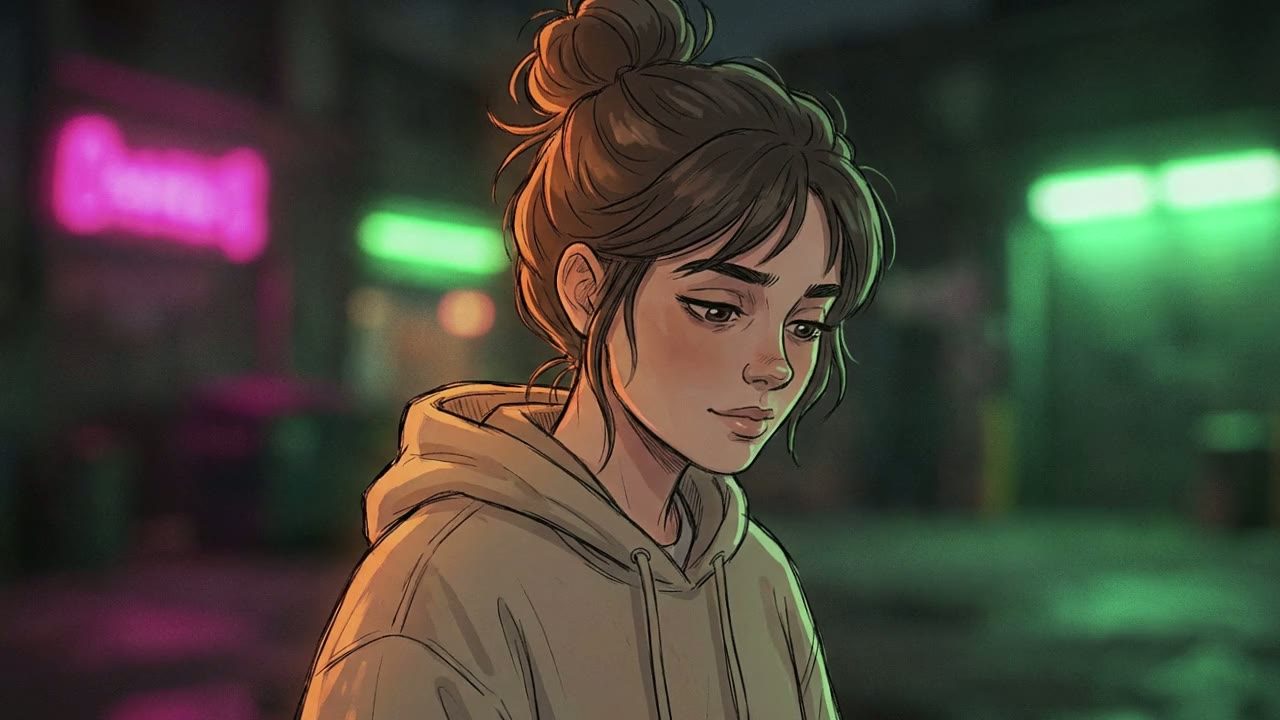 Close-up on the Girl's face. She is looking down, her expression softening into genuine understanding and connection.